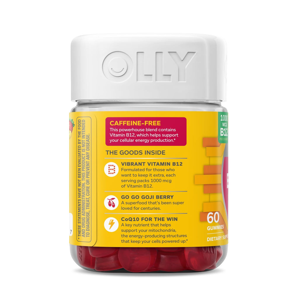 OLLY Extra Strength Daily Energy, Vitamin B12, CoQ10, Berry Yuzu - 60 Count