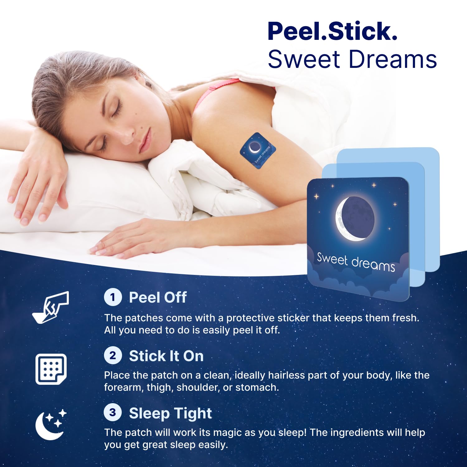 Wellamoon Original Sleep Patches for Adults Extra Strength | Sleep Patch with Melatonin & Valerian | Skin-Friendly & Cruelty-Free | Long-Lasting Night Comfort for Men & Women | Pack of 3 x 28 Patches