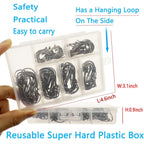 Buy now Fish Hooks for Fishing Gear Tackle, 150PCS Circle Hooks Saltwater, 6sizes Fishing Hooks Saltwater, Catfish Octopus Hook 1/0 2/0 3/0 4/0 5/0 6/0 Black High Carbon Steel with Portable Plastic Box at indiglob india