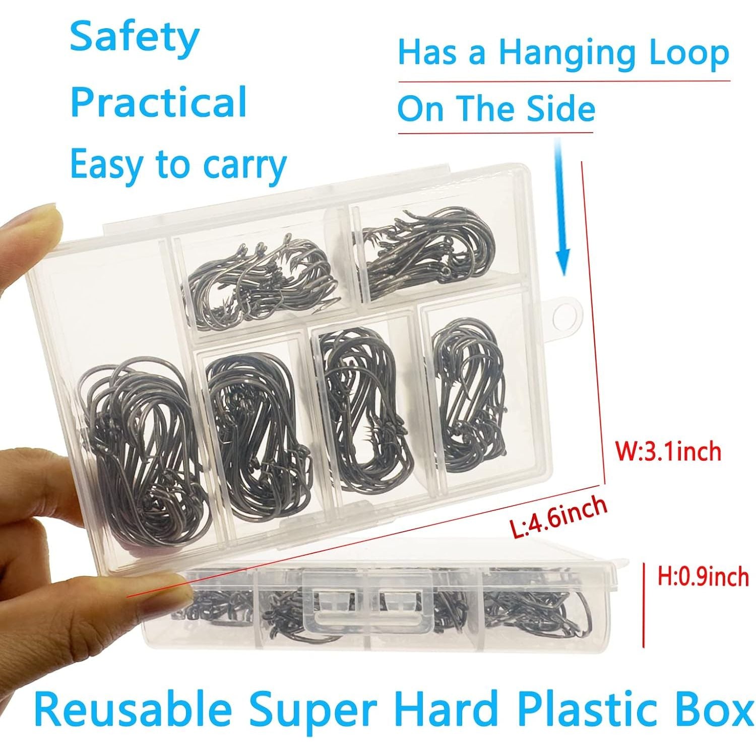 Buy now Fish Hooks for Fishing Gear Tackle, 150PCS Circle Hooks Saltwater, 6sizes Fishing Hooks Saltwater, Catfish Octopus Hook 1/0 2/0 3/0 4/0 5/0 6/0 Black High Carbon Steel with Portable Plastic Box at indiglob india