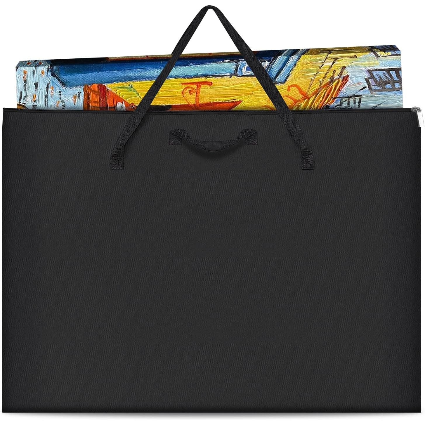 Buy now ZKOO Large Size Art Portfolio Bag, Light Weight Art Canvas Portfolio Case with Nylon Shoulder Strap, Carrying Storage Case for Artwork, Poster, Sketching, and Drawing (Compatible 24 * 36 Inch-Black) 18*24in Black Black at indiglob india