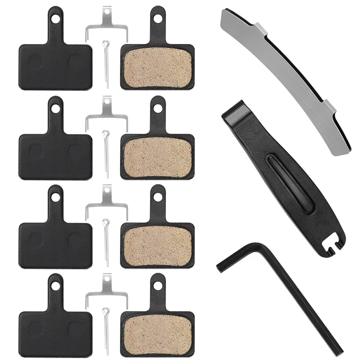 4 Pairs Bike Brake Pads,Bicycle Brake Pads with Installation Tools