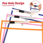 BEVTEE 8 Pcs Dry Erase Pocket Sleeves 10×14 in, Clear Paper Sheet Protector