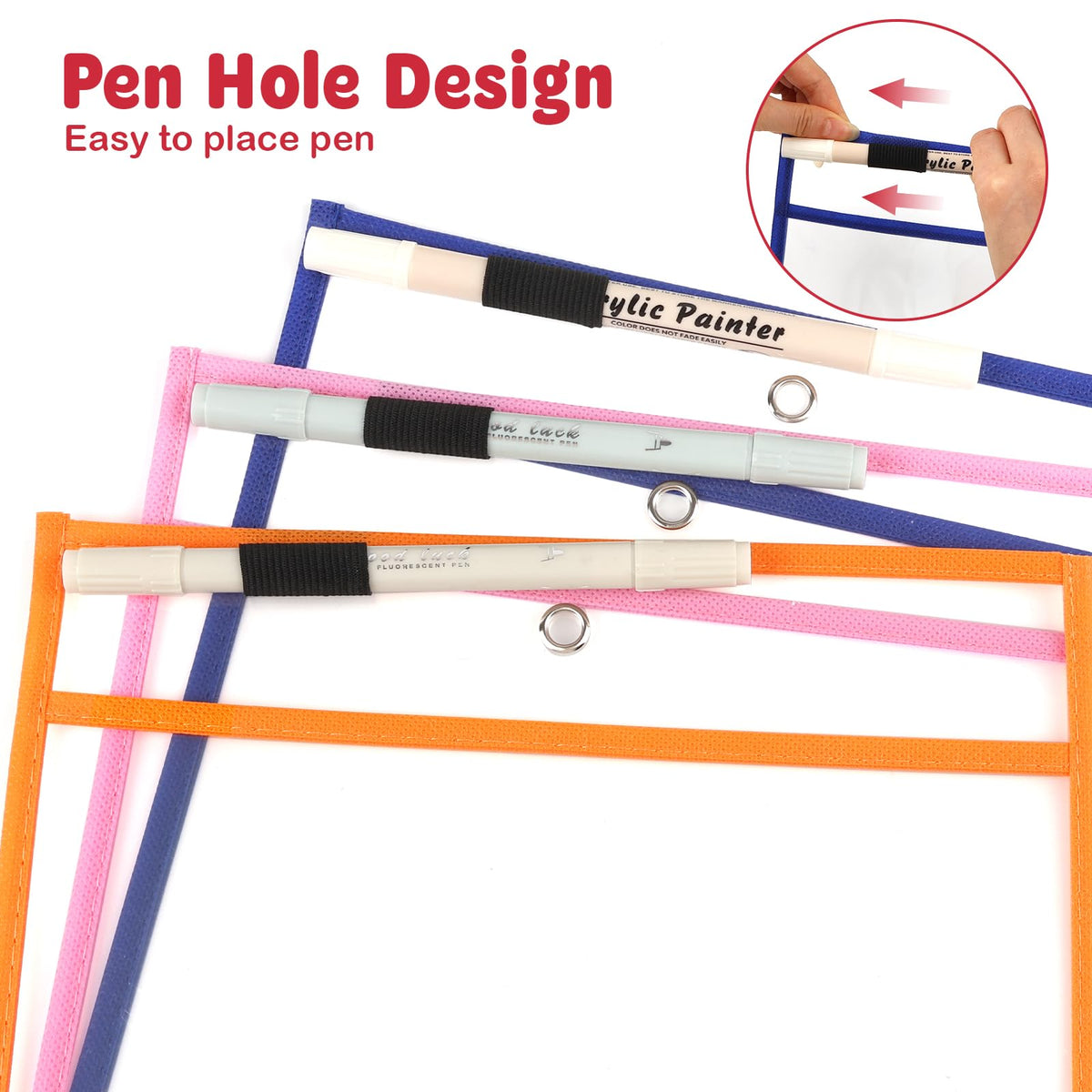 BEVTEE 8 Pcs Dry Erase Pocket Sleeves 10×14 in, Clear Paper Sheet Protector