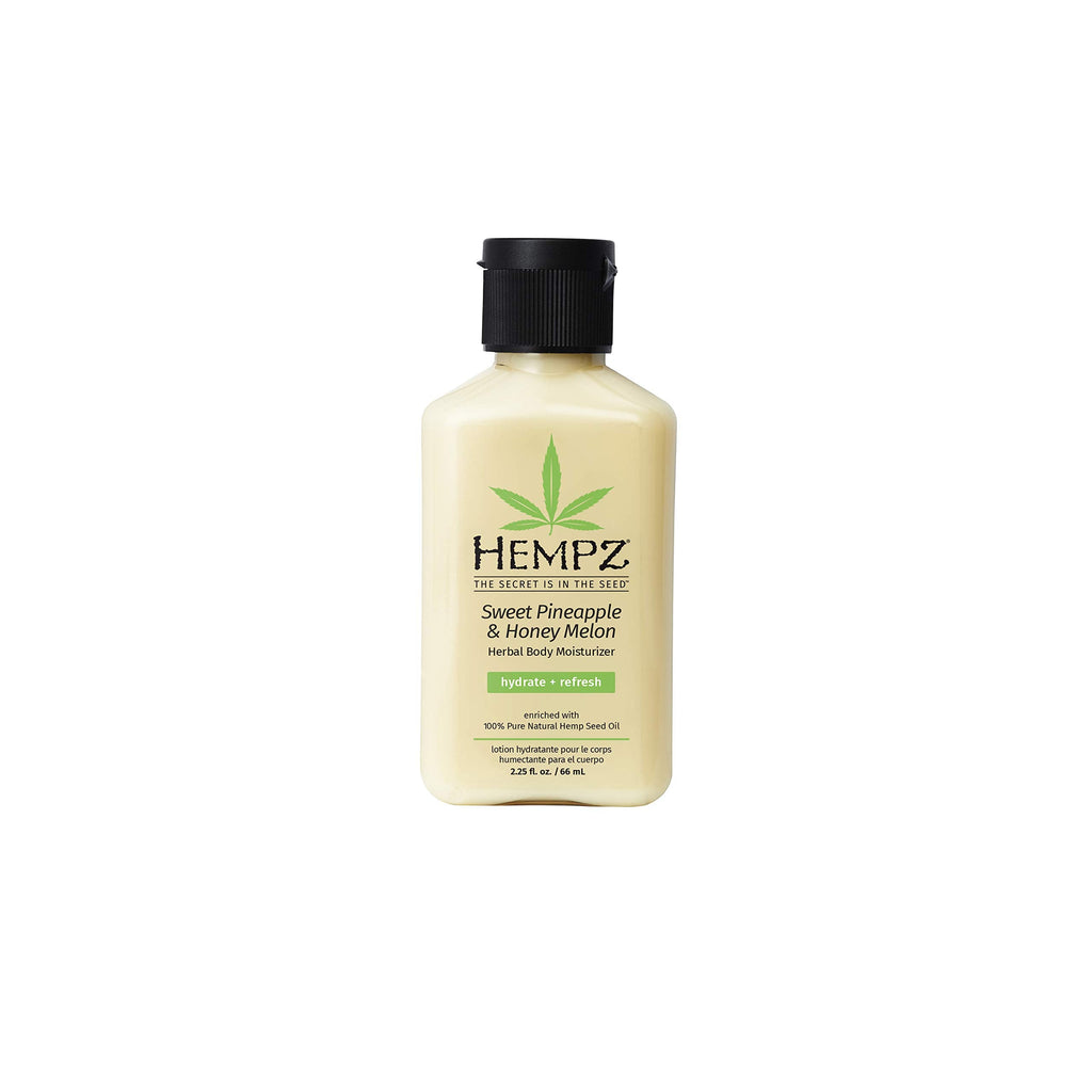 Buy now Hempz Sweet Pineapple & Honey Melon Moisturizing Skin Lotion, Hemp Seed Herbal Body Moisturizer with Jojoba, Natural Extracts, Vitamins A and E, 2.25 oz at indiglob india