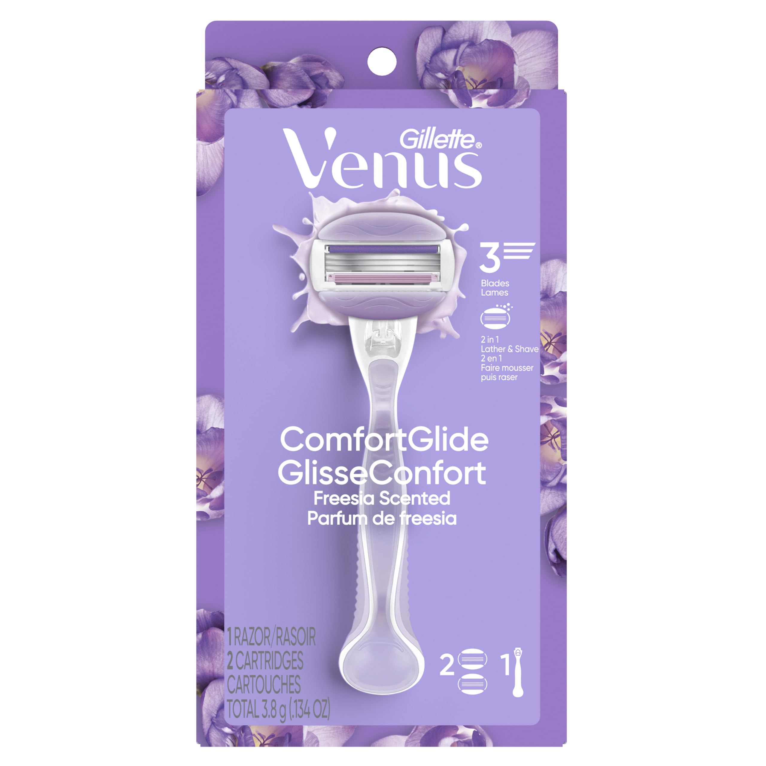 Gillette Venus ComfortGlide Freesia Women's Razor - 1 handle + 2 refills