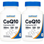 Nutricost CoQ10 100mg, 120 Vegetarian Capsules, 120 Servings, GMO-Free | High Absorption Coenzyme Q10