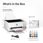 Epson EcoTank ET-2903 Wireless All-in-One Color Supertank Printer with up to 3 Years of Ink, Refillable Tanks, Perfect for Home, 11 PPM, 1.44" Color Screen, Built-in Scanner – White