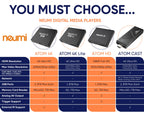 Buy now NEUMI Atom 4K Ultra-HD Digital Media Player for USB Drives and SD Cards - Plays 4K/UHD 60fps Videos, HEVC/H.265, HDMI and Analog AV, Automatic Playback and Looping Capability at indiglob india