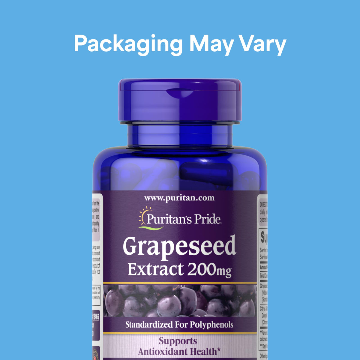 Puritan's Pride Grapeseed Extract 200mg, 120 Rapid Release Capsules