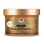 African Pride Black Castor Miracle Braid, Loc & Twist Gel, 12 Oz | Extra-hold gel for braids, locs & twists with black castor & coconut oil; smooths frizz, no flaking