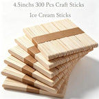 300 Pcs Craft Sticks Ice Cream Sticks, Borogo 4.5inchs Sticks Natural Wood Popsicle Craft Sticks Treat Sticks Ice Pop Sticks for DIY Crafts