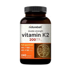 NatureBell Vitamin K2-240 Capsules - 200mcg Double Strength MK-7 & MK-4 Complex - Heart, Bone & Immune Health Support* - Complete K Vitamins Formula