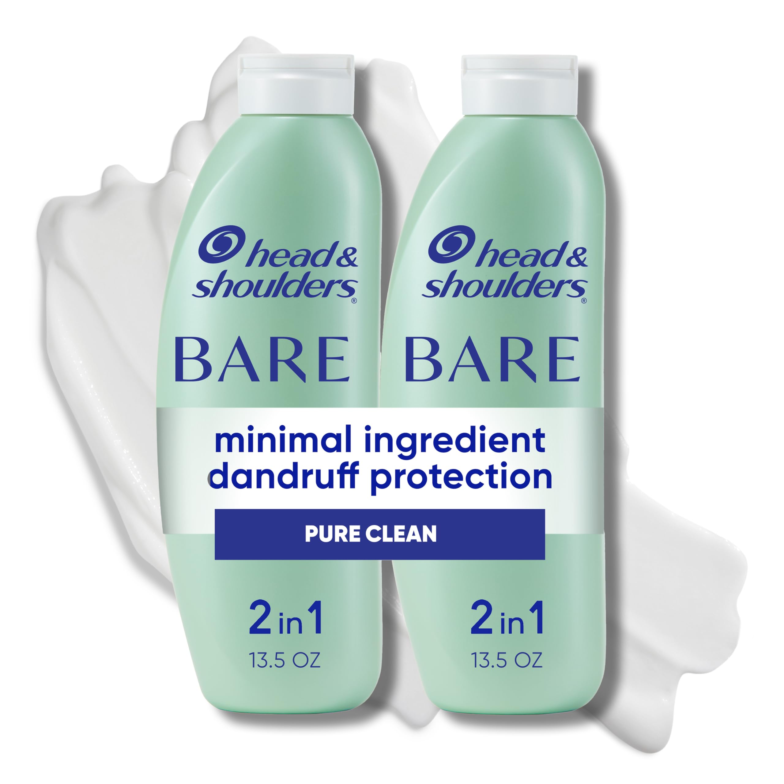Head & Shoulders Anti-Dandruff Shampoo, BARE Soothing Hydration, 1% Pyrithione Zinc, Dry Scalp Relief, Free of Sulfates, Silicones, Dyes, 13.5 Fl Oz