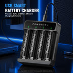 Rechargeable AA Batteries with Smart Charger, 2800mAh High Capacity Low Self Discharge Ni-MH Double A Battery, 4 Count