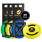 Gravity Disc Mini Frisbee - 3 Pack (Blue, Yellow, Green) Pocket Flying Discs - Disc Golf Accessories, Ultimate Frisbee, Trick Shots - Fun Outdoor Gifts for Camping, Travel, Yard Games