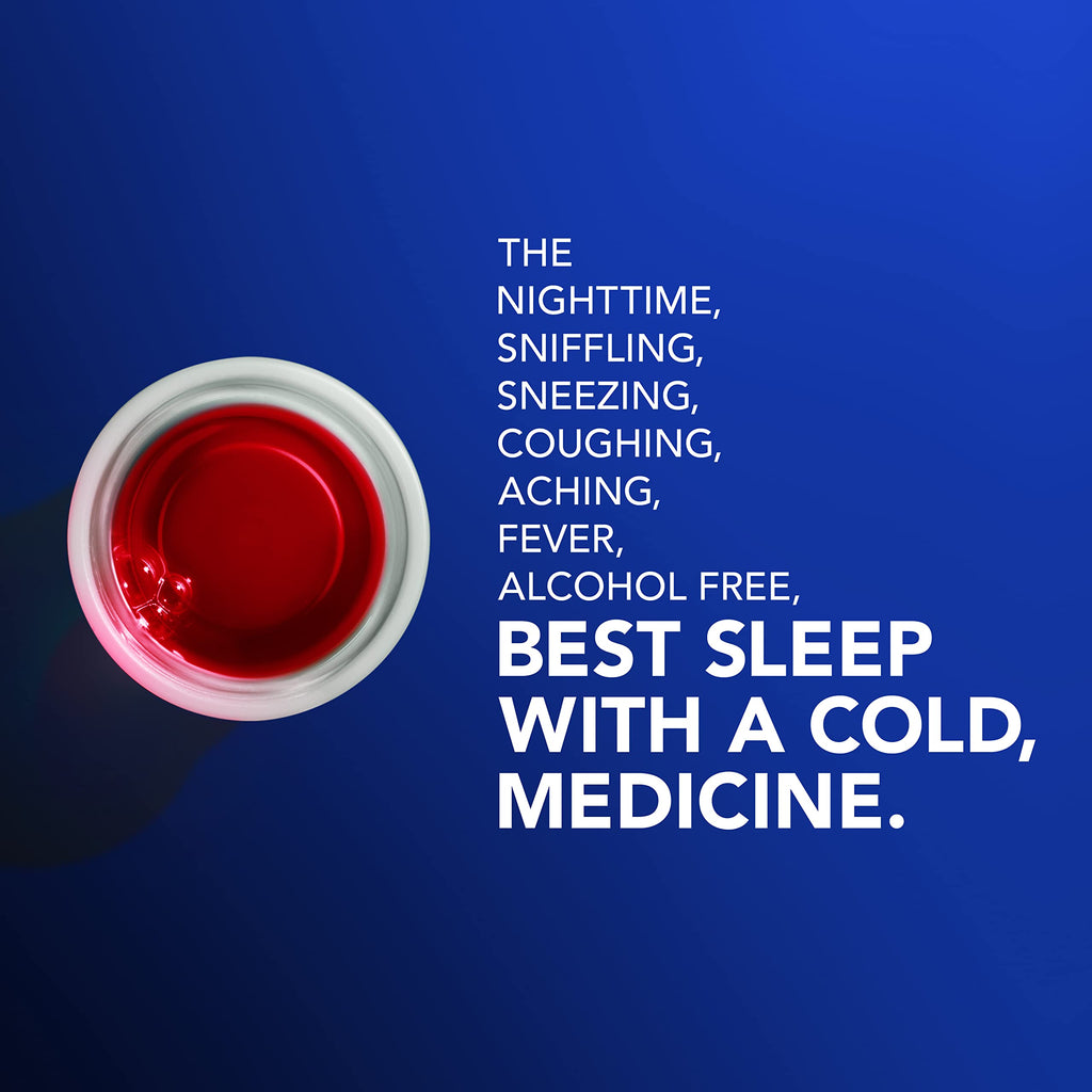 Buy now Vicks NyQuil, Alcohol Free, Cough, Cold & Flu Relief, Sore Throat, Fever & Congestion Relief, Berry, 12 Fl Oz at indiglob india