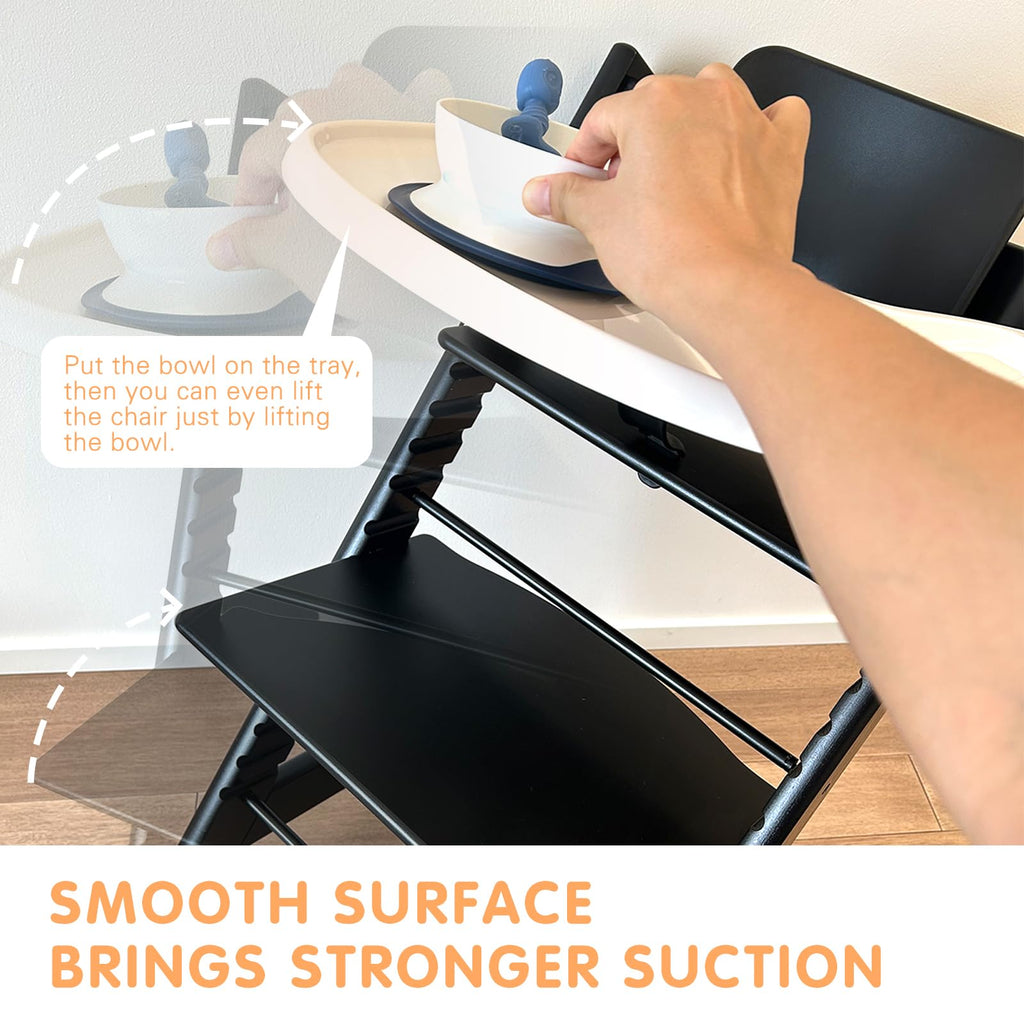 High Chair Tray Compatible with Stokke Tripp Trapp High Chair, Food Contact Grade Replacement Tray with Powerful Suction Surface Compatible with Tripp Trapp Tray