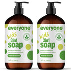 Buy now Everyone 3-in-1 Kids Soap, Body Wash, Bubble Bath, Shampoo, 32 Ounce (Pack of 2), Tropical Coconut, made with Essential Oils for Toddlers, tweens and teens at indiglob india