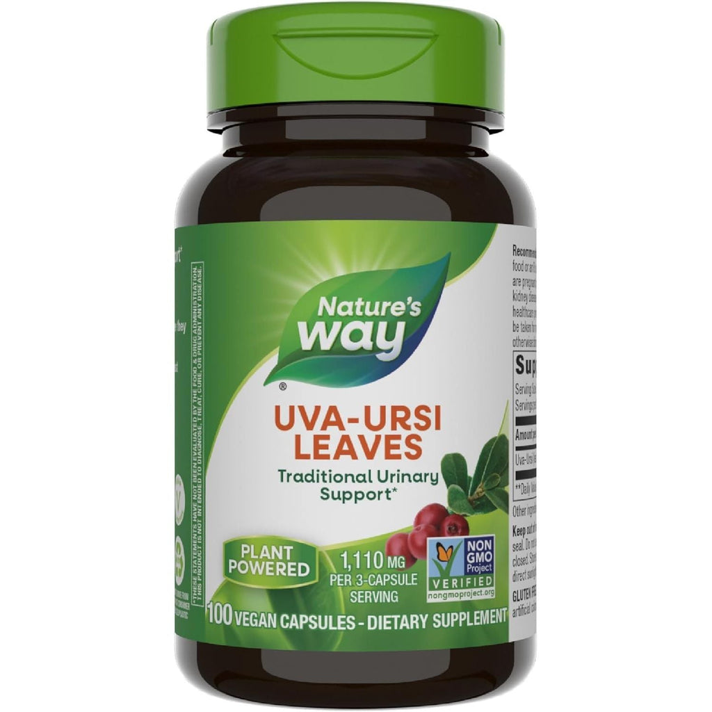 Buy now Nature's Way Uva Ursi Leaves, Traditional Urinary Support*, 1,110 mg per 3-Capsule Serving, Non-GMO Project Verified, Herbal Dietary Supplement, Gluten Free, 100 Vegan Capsules (Packaging May Vary) at indiglob india