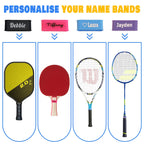 Custom Pickleball Paddle Name Bands, Personalized Silicone Ring Grip, 2 Pcs