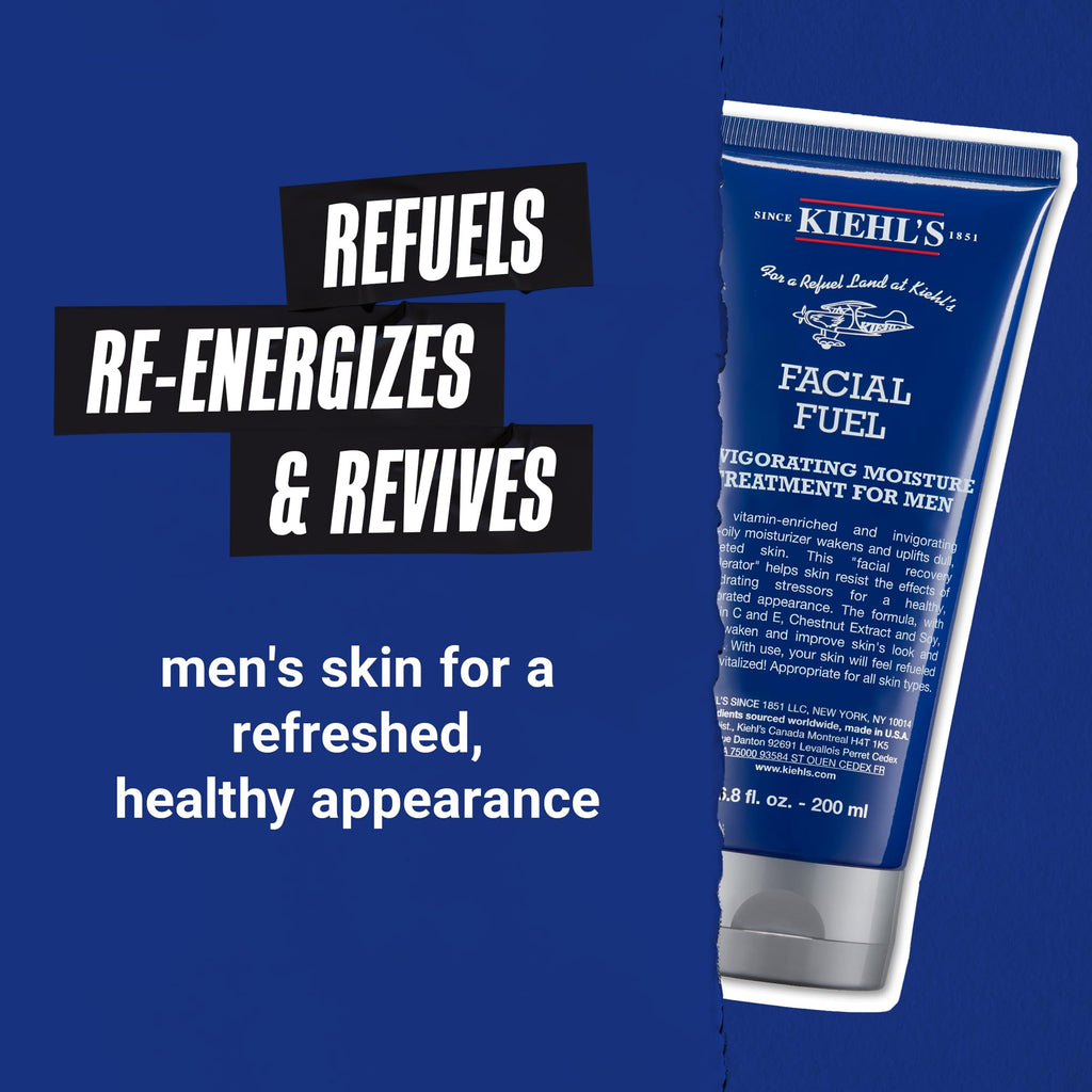 Kiehl's - Facial Fuel Men's Energizing Moisturizer | Men's Daily Face Moisturizer to Revive Skin - With Vitamin Cg & Caffeine - Fast Absorbing & Non-Greasy