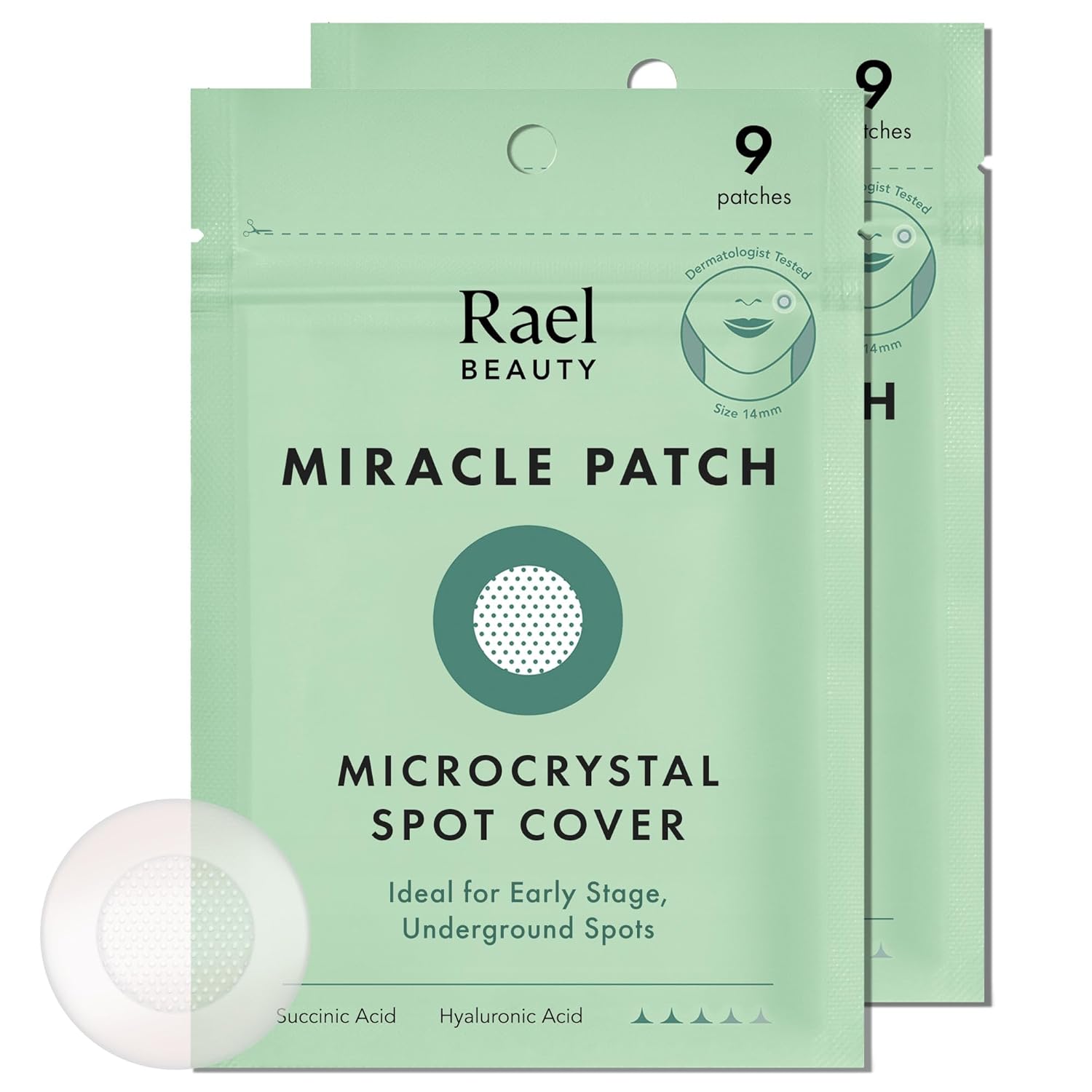 Buy now Rael Pimple Patches, Miracle Spot Control Cover - Hydrocolloid Acne Patch, Strips for Zits and Blemish, Korean Skin Care, Vegan, Cruelty Free (10 Count) 9 Count (Pack of 2) Microscrystal at indiglob india