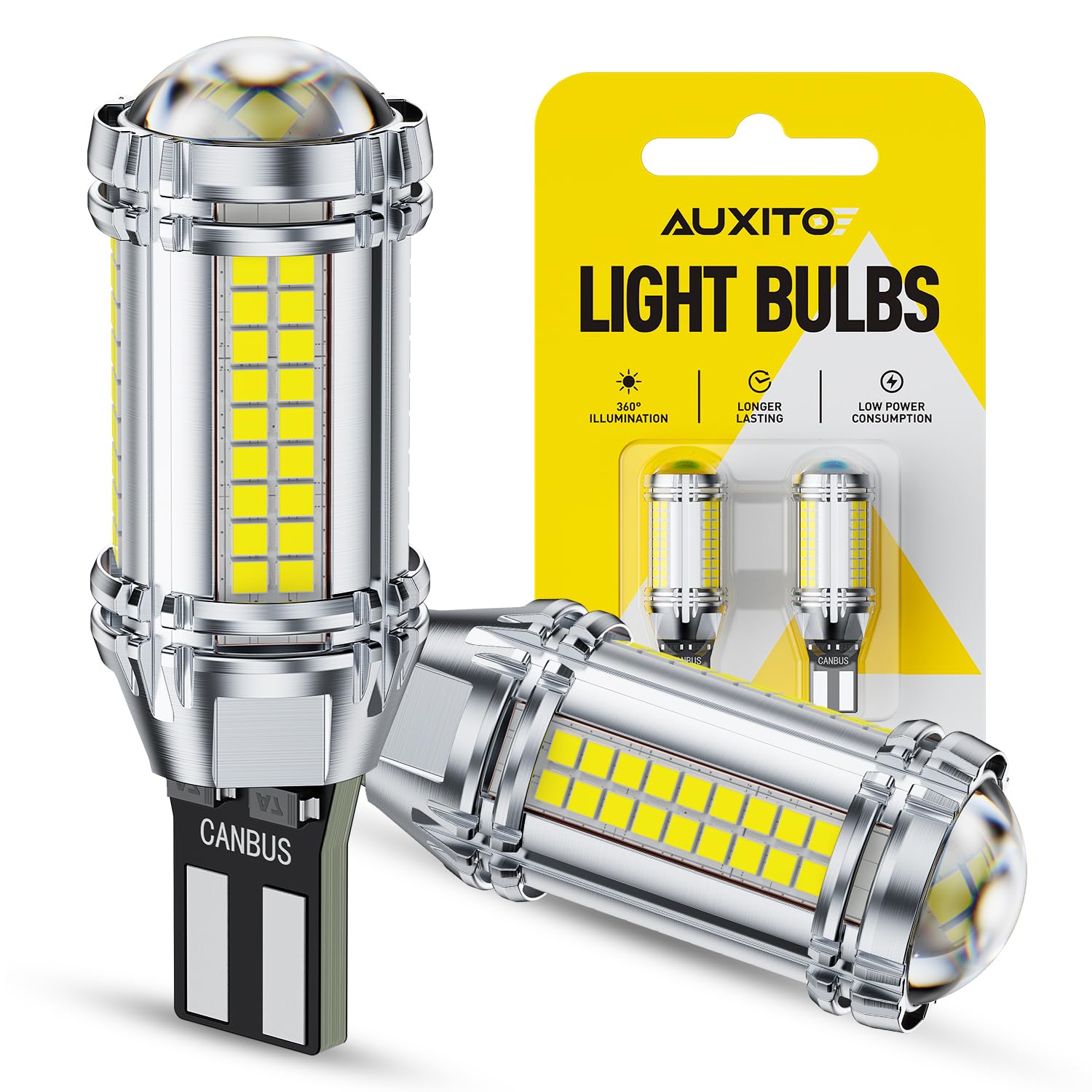 Buy now AUXITO 194 LED Light Bulb 6000K White 168 2825 W5W T10 Wedge 24-SMD 3014 Chipsets LED Replacement Light Kit Error Free for Car Interior Dome Map Door License Marker Lights, Pack of 10 White 921 912 at indiglob india