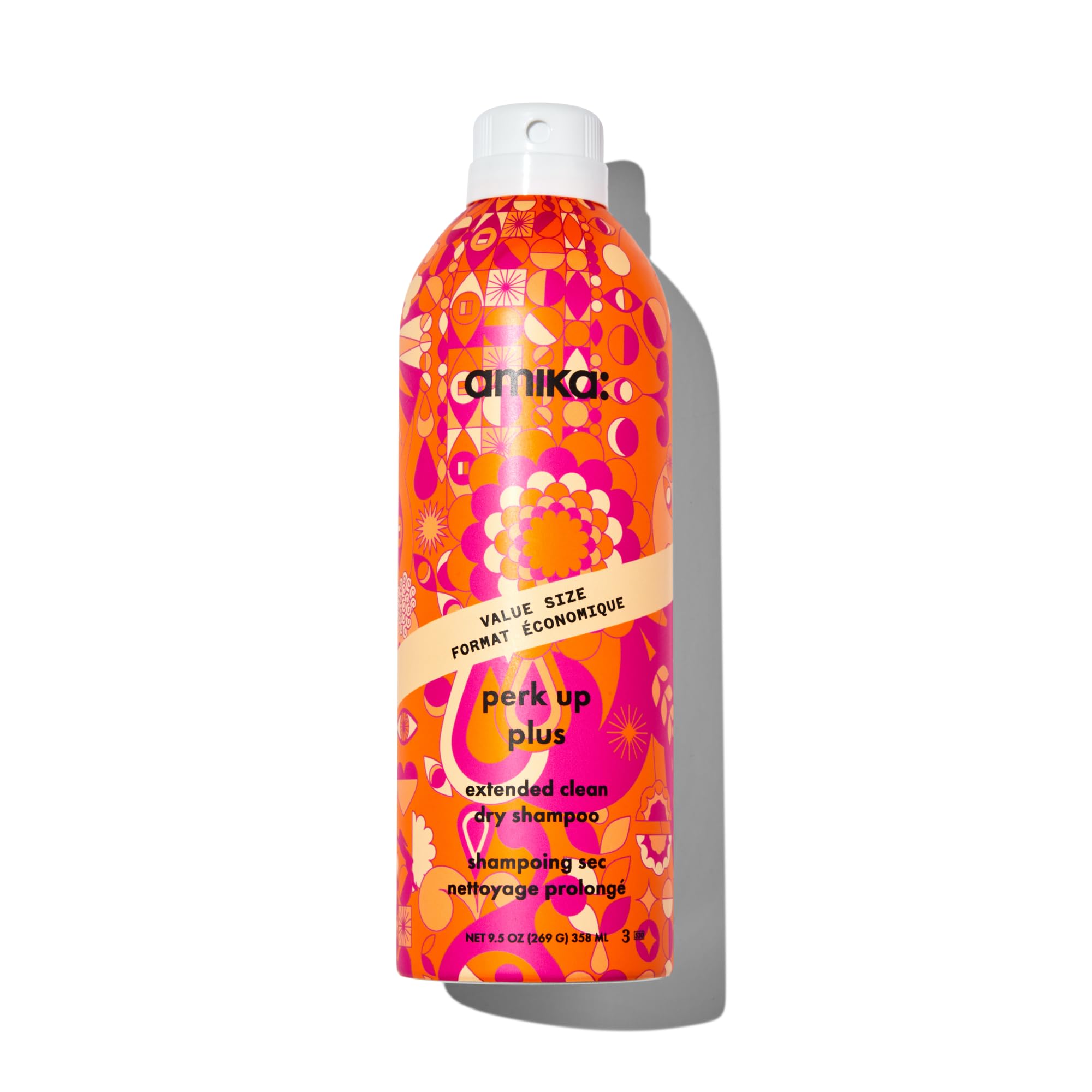 amika perk up plus extended clean dry shampoo | lightweight + buildable, extend time even further between wash days, invisible finish + no white residue, for all hair types