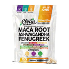 Clean Nutraceuticals Ashwagandha Maca Root Fenugreek Supplement with Tongkat Ali Ginseng - Assists with Stress, Mood & Thyroid - Ashwagandha Capsules Fenugreek Caps