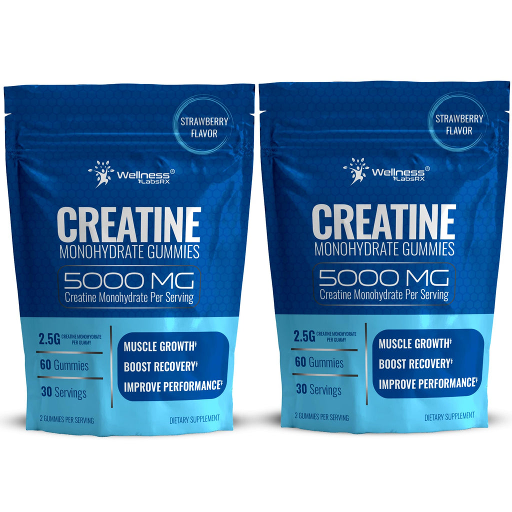 Creatine Gummies for Women & Men, Creatine Monohydrate Gummies, Blueberry | 30 Servings, 5g per Serving Creatine for Women, Muscle Growth, Strength & Recovery, Chewable Gummy Creatine for Men, 1 Pack