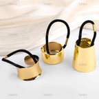 Buy now AUEAR, Brushed Metal Expandable Hair Cuff Ponytail Holder Elastic Tie for Women Girls Thick Rings Set (3 Pcs, Style 3) at indiglob india