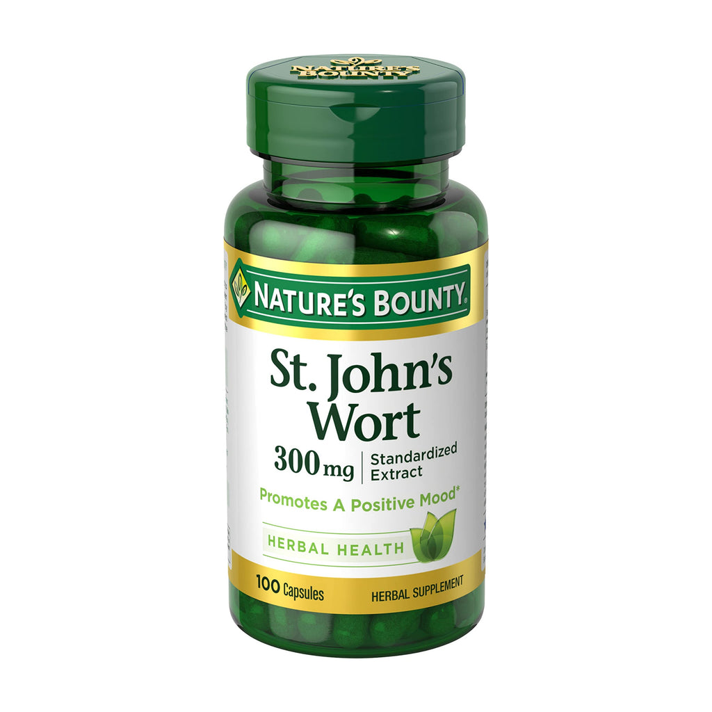 Nature's Bounty St. John’s Wort 300mg Capsules, Herbal Health Supplement, Promotes a Positive Mood, 1 Count (Pack of 200)