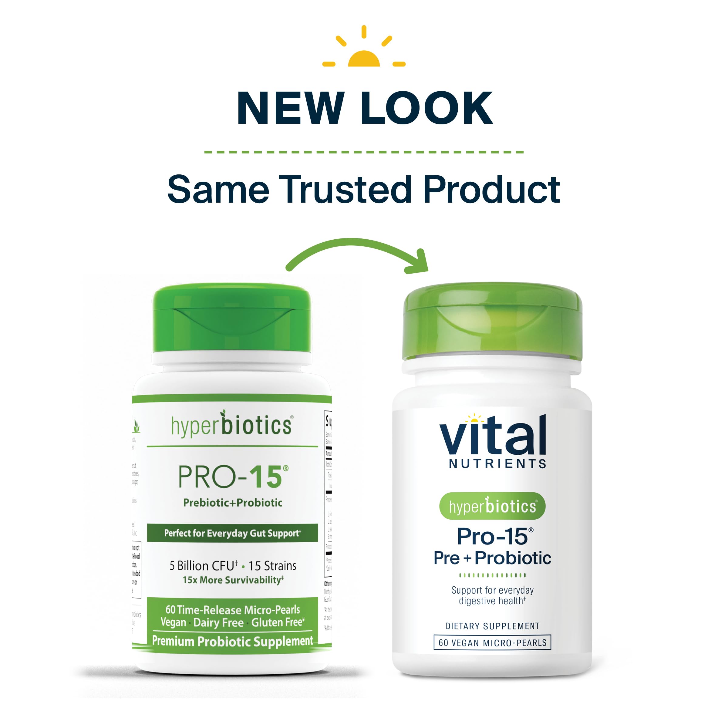 Hyperbiotics Vital Nutrients Pro-15 Prebiotics and Probiotics for Women and Men | 15 Science Backed Strains | Supports Occasional Constipation, Diarrhea, Gas & Bloating | 60 Vegan Time Release Pearls