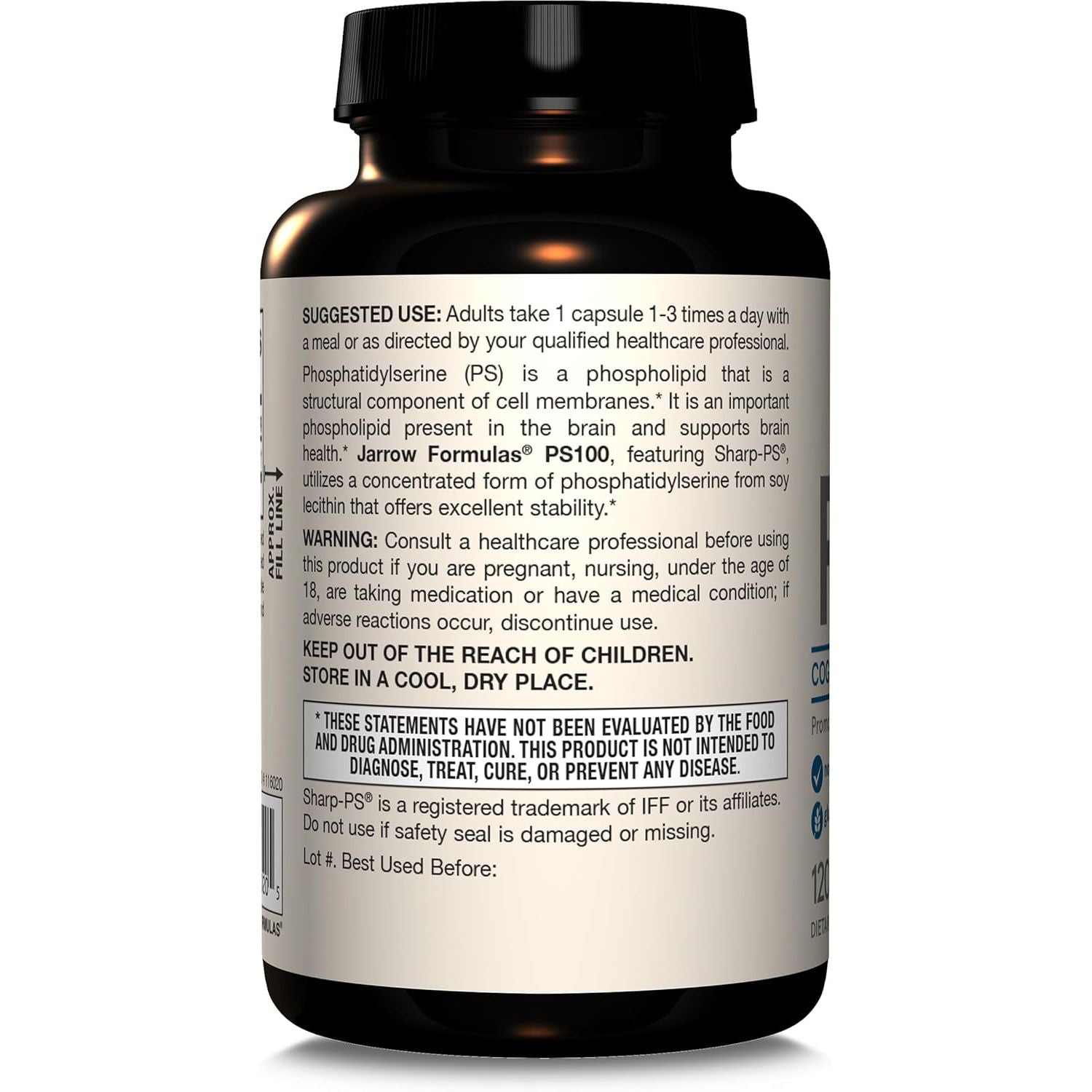 Buy now Jarrow FormulasÂ® PS100 Phosphatidylserine, 100 mg, Dietary Supplement for Brain Health and Cognition Support, 120 Capsules, Up to a 120 Day Supply at indiglob india