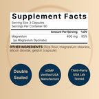 NatureBell Magnesium Glycinate 400mg Elemental, 270 Capsules | 100% Chelated for High Absorption | Supports Muscle, Bone & Heart Health | Non-GMO, Gluten-Free, Vegan