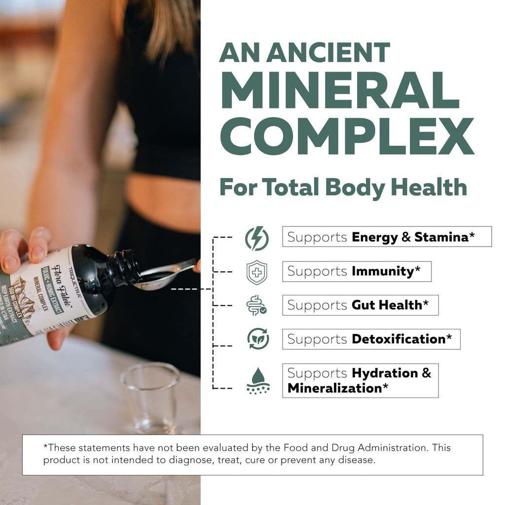 Flora Fulvic | Fulvic Acid + Humic Acid Complex – 550 mg | Mined in Utah, Prehistoric Deep Earth Extract | Immunity, Gut, Digestion – Natural Trace Mineral Complex, Fulvic Acid Supplement – 8 fl oz.