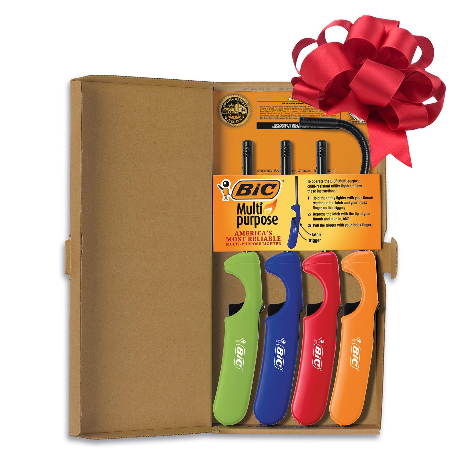 Buy now BIC Multi-Purpose Lighters, Long Lighter for Holiday Hosting, Assorted Colors, 4-Pack (Colors May Vary) at indiglob india