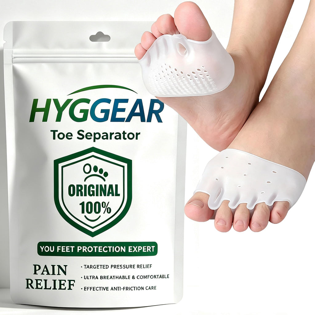 Hygear Silicone Toe Separators For Women & Men,Toe Spacers For Overlapping Toes, Foot Pain Relief for Bunions, Hammer Toe & Plantar Fasciitis, Comfortable & Breathable, 2-pack Original.