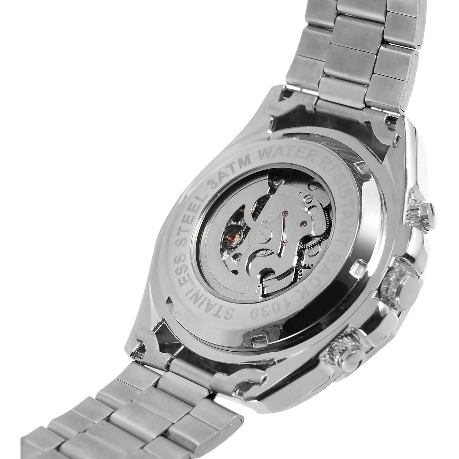 Buy now FORSINING Men's Branded Automatic Chinese Movt Stainless Steel Bracelet Unique Watch Clock at indiglob india