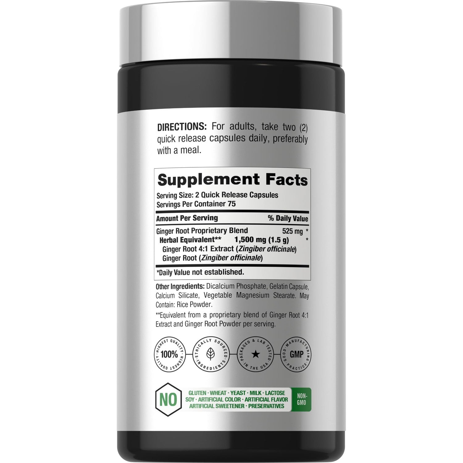 Horbäach Ginger Root Extract Supplement | 150 Capsules | Traditional Herbal Formula | Non-GMO & Gluten Free