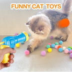 MeoHui 31Pcs Cat Ball Toy Launcher Gun, Cat Balls Fetch Cat Toys