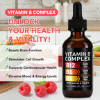 2 Packs Vitamin B12 Complex Drops 5000mcg, 80-Day Supply, Sugar/Gluten Free