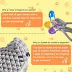 Zepiany Crochet Kit for Beginners Crochet Cat Beginner Crochet Kit for Adults Amigurumi Crochet Animals Cat Crafts Hobby Crochet Kits Easy Knitting Kit