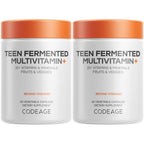 Codeage Teen Multivitamin Supplement – Daily Vitamins and Minerals for Teen Boys and Girls – Organic Whole Food Formula with Omega-3 and Vitamins A to K - 2 Pack