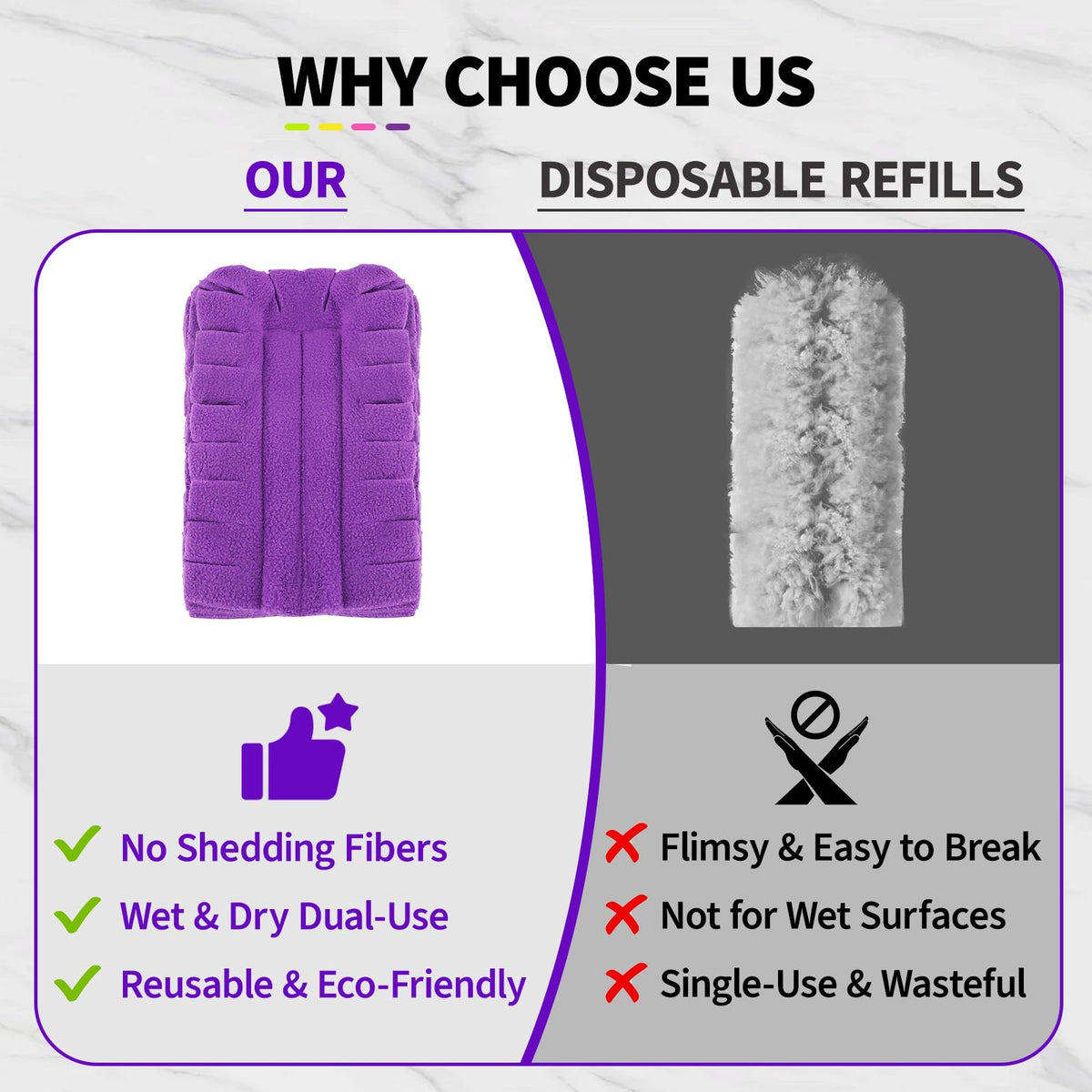 8 Pack Reusable Duster Pads Compatible with Swiffer Duster Refills