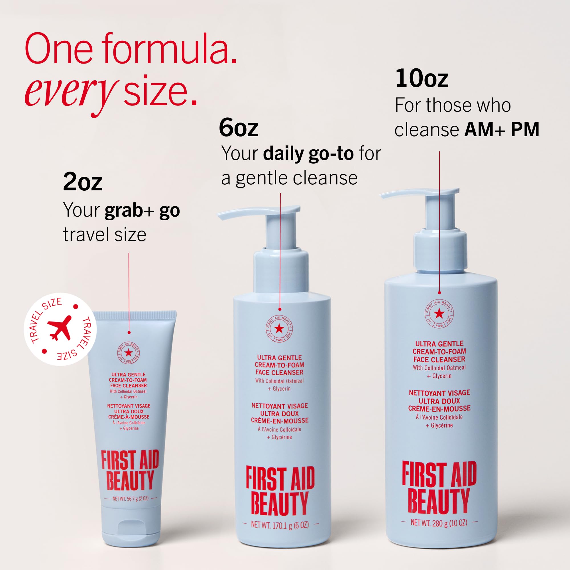 First Aid Beauty Ultra Gentle Cream-to-Foam Facial Cleanser,Makeup Removing Face Wash with Colloidal Oatmeal & Glycerin, Sensitive & Acne-Prone Skin
