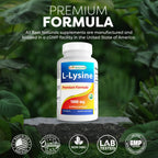 Best Naturals L-Lysine 1000mg 180 Tablets (180 Count (Pack of 1)) (2 Bottles)