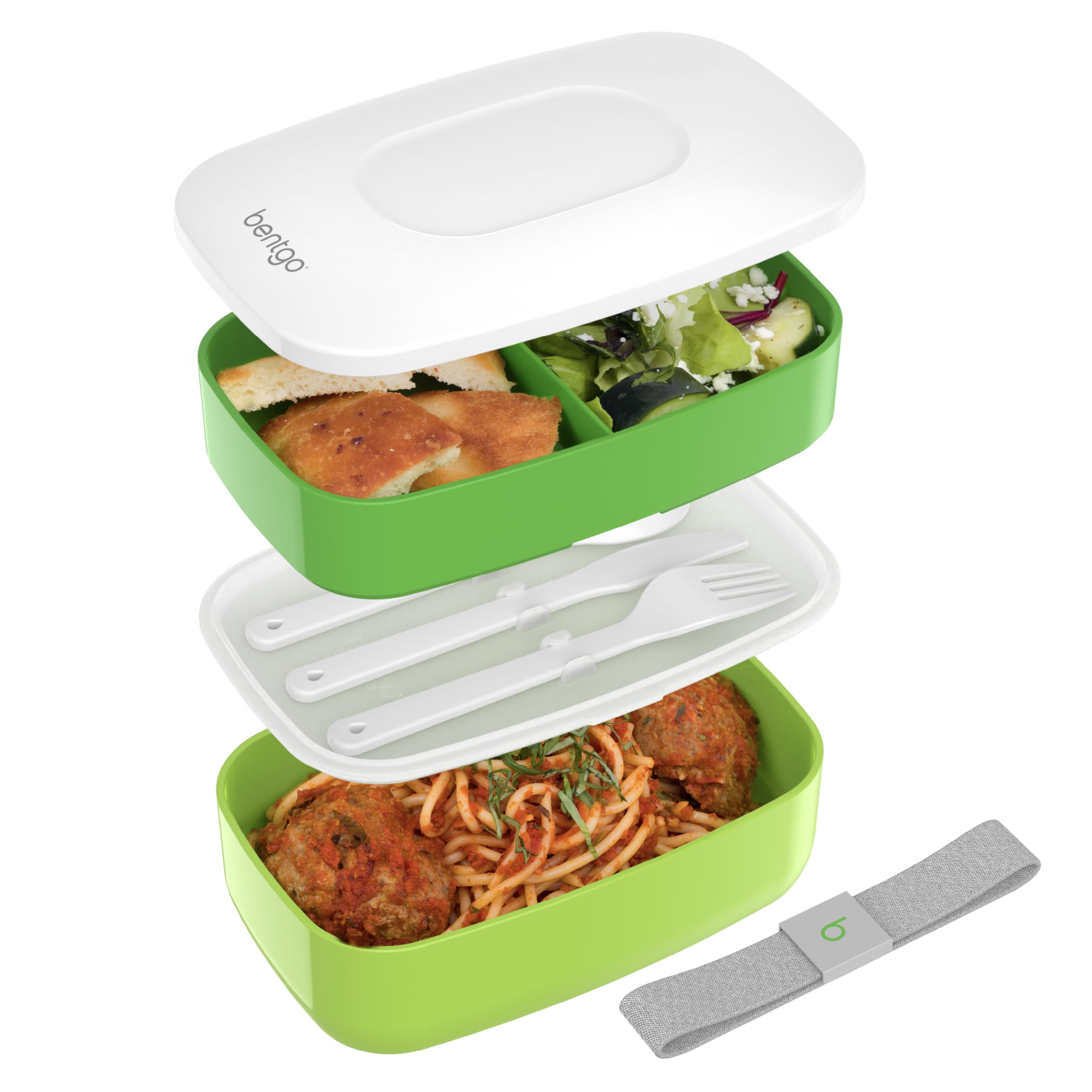 Buy now Bentgo Classic - Adult Bento Box, Stackable 3-Compartment Lunch Box with Removable Utensil Set and Sealing Strap, BPA-Free, Food Container Ideal for Meal Prep, Work, and On the Go (Blush Marble) Green at indiglob india