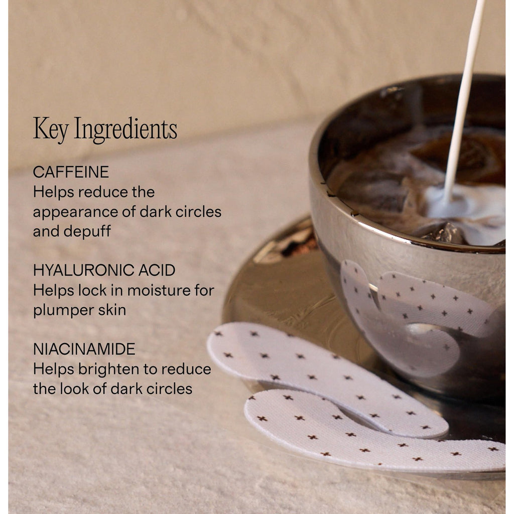 + Lux Unfiltered - Iced Latte Cooling Under Eye Patches - Eye Masks | Caffeine, Niacinamide & Hyaluronic Acid Eye Mask (10 Pairs) - Depuffs, Brightens Dark Circles, Hydrates - Vegan, Cruelty-Free